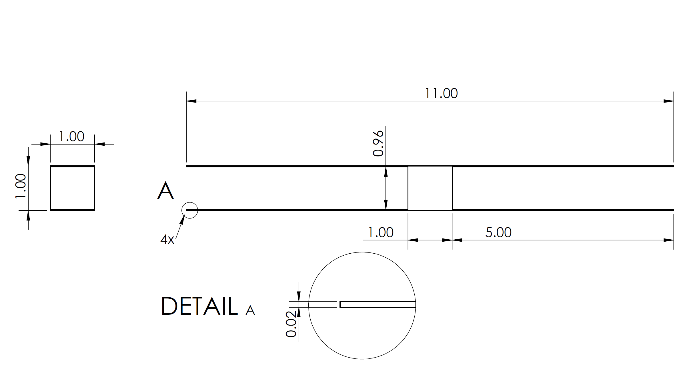 Figure 3: Micro-mirror Engineering Drawing