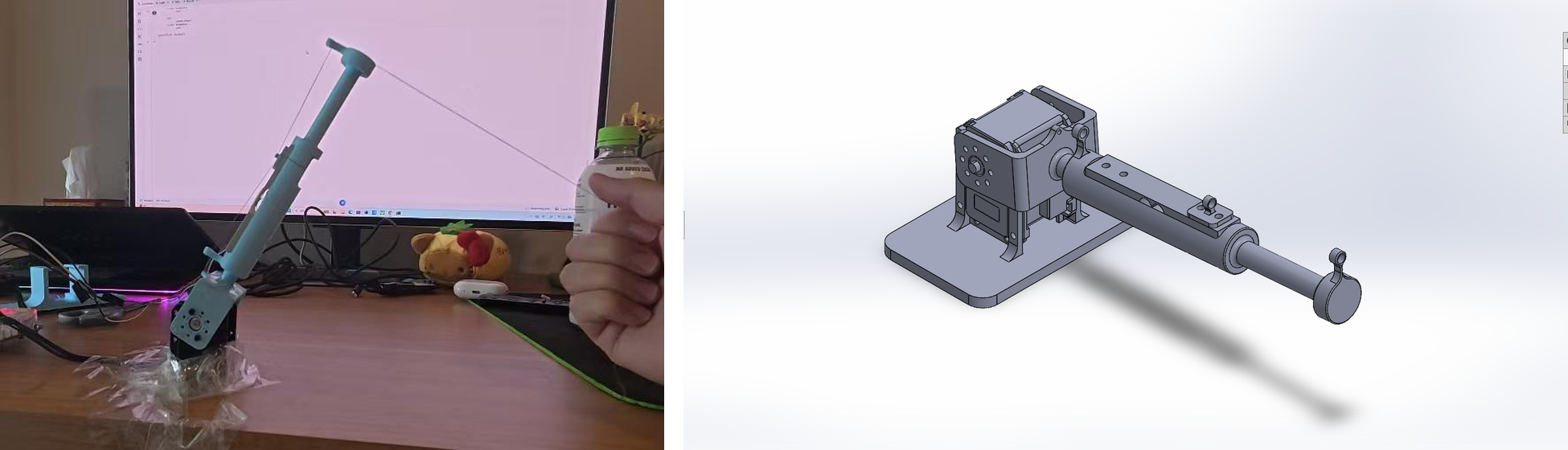 Figure 1: Robot hardware and corresponding CAD assembly